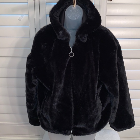 Forever 21 hooded for black jacket S